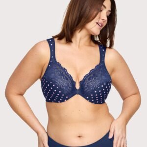 Front-Closure WonderWire Bra Navy Print